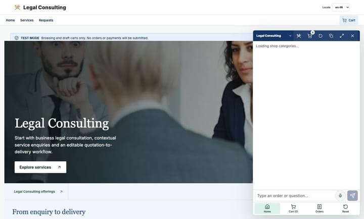 Legal Consulting Services demo storefront preview