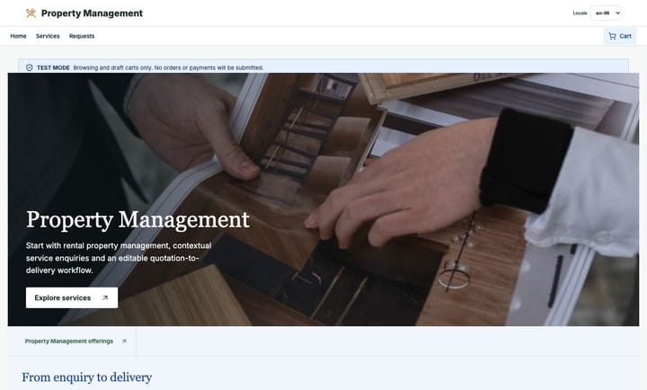 Property Management Services demo storefront preview
